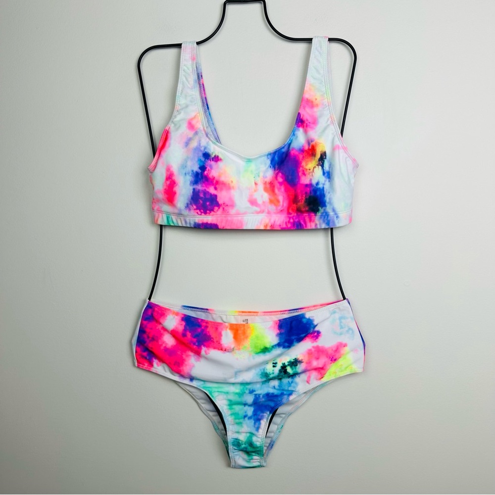 SHEIN Multicolor Tie-Dye Bikini Set Size XL